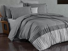 фото кпб sarev bazaar larsi v1/gri евро из ткани Ранфорс  Полоса