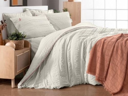 фото КПБ Sarev Mood Comfort жатый хлопок LEON v1/Beyaz Евро  артикул N354 LEON v1/Beyaz фото 2