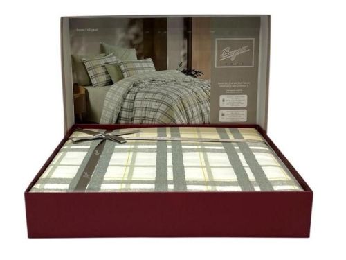 фото КПБ Sarev BONO v2/Yesil 1,5 спальное Клетка/Квадрат артикул N408 BONO V2/YESIL фото 2