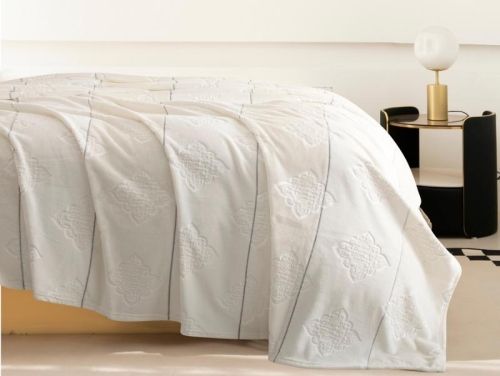 плед karven solid emboss v3/cream 200*220 из ткани Велсофт в категории  рисунок  фото 2