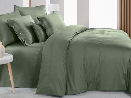 простыня sarev (300 tc) monochromev6/smoke green 220*280 из ткани Мако-сатин в категории  рисунок  фото 2