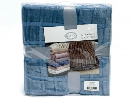 плед karven cutting v4/blue 200*220 из ткани Велсофт в категории  рисунок  фото 4