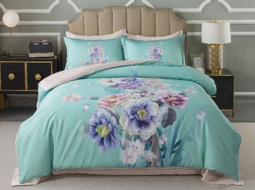 фото КПБ Tango DeLux-Satin tis04-860 1,5 спальное Цветы артикул TIS04-860 код1097