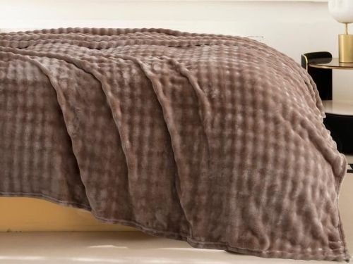 плед karven solid bubble v8/coffee 150*200 из ткани Велсофт в категории  рисунок  фото 2