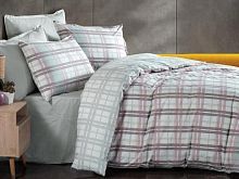 фото кпб sarev bazaar bono v1/pembe евро из ткани Ранфорс  Клетка/Квадрат