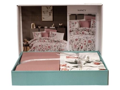 фото КПБ Karven Nancy Powder Евро 4 наволочки Цветы артикул N023 NANCY POWDER фото 2