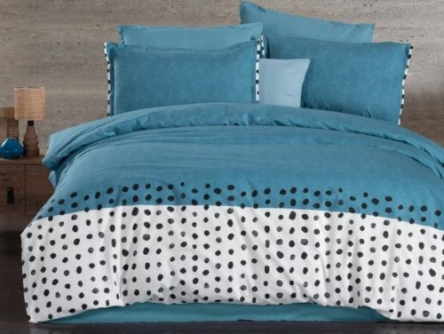 фото КПБ Sarev Bazaar FIOLINA v2/Turkuaz Евро Горох/Круги артикул N409 FIOLINA v2/Turkuaz