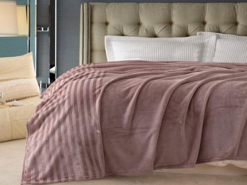 плед karven solid jacqaurd v5/powder 200*220 из ткани Велсофт в категории  рисунок 