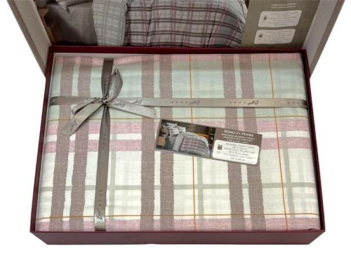 фото КПБ Sarev BONO v1/Pembe 1,5 спальное Клетка/Квадрат артикул N408 BONO V1/PEMBE фото 3