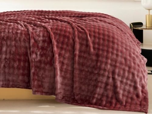 плед karven solid bubble v4/sun red 200*220 из ткани Велсофт в категории  рисунок  фото 2