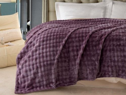 плед karven solid bubble v1/purple 200*220 из ткани Велсофт в категории  рисунок 