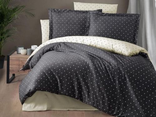 фото КПБ Karven Point Anthracite Евро 4 наволочки Горох/Круги артикул N021 POINT ANTHRACITE