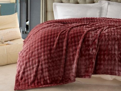 плед karven solid bubble v4/sun red 150*200 из ткани Велсофт в категории  рисунок 