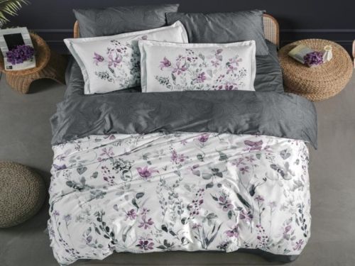 фото КПБ Karven DELCINA Grey Евро 4 наволочки Цветы артикул N359 DELCINA GREY