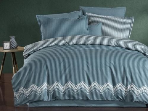 фото КПБ Sarev OLE v4/Mavi 1,5 спальное Полоса артикул N408 OLE v4/Mavi
