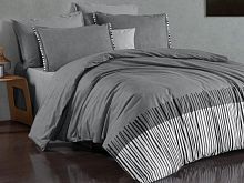 фото кпб sarev larsi v1/gri 1,5 спальное из ткани Ранфорс  Полоса