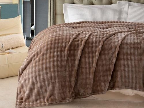 плед karven solid bubble v8/coffee 200*220 из ткани Велсофт в категории  рисунок 