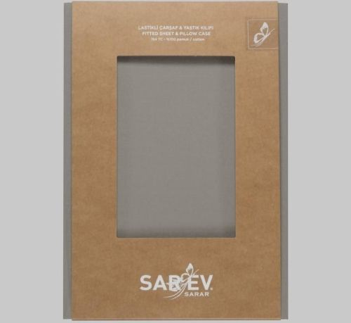 простыня sarev на резинке+2 наволочки 140*200+40см v5/gri из ткани Поплин в категории  рисунок  фото 3