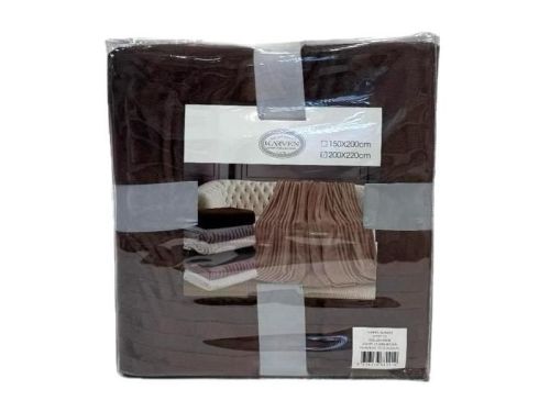 плед karven solid jacqaurd v1/dark brown 200*220 из ткани Велсофт в категории  рисунок  фото 5