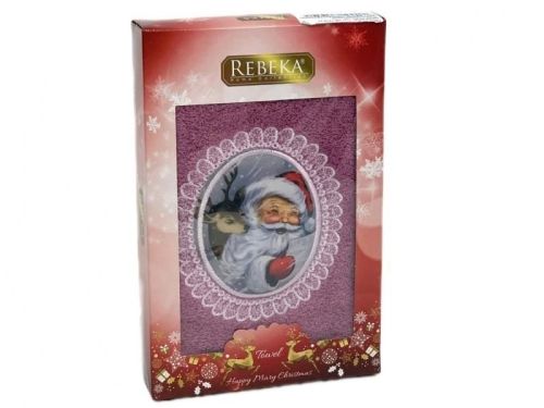полотенце rebeka новый год 50*90 hs1710 v1murdum/фиолетовый из ткани Хлопок-махра в категории Лицевые рисунок 