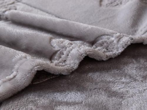 плед karven solid emboss v4/grey 200*220 из ткани Велсофт в категории  рисунок  фото 3