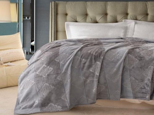 плед karven solid emboss v4/grey 150*200 из ткани Велсофт в категории  рисунок 