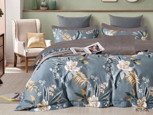 фото КПБ Cleo Satin de Luxe 15/875-SK 1,5 спальное Цветы артикул 15/875-SK