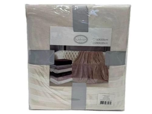 плед karven solid jacqaurd v3/beige 200*220 из ткани Велсофт в категории  рисунок  фото 6