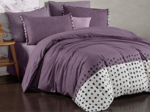 фото КПБ Sarev FIOLINA v1/Lila 1,5 спальное Горох/Круги артикул N408 FIOLINA V1/LILA