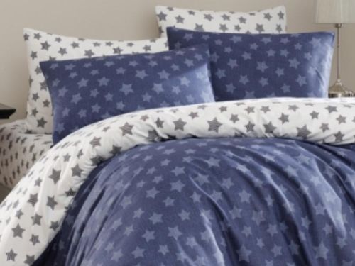 фото КПБ Karven Light Navy Blue 1,5 спальное Звезды артикул N022 Light Navy Blue фото 2