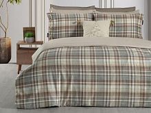 фото кпб sarev winston v1/mocha евро из ткани Мако-сатин Клетка/Квадрат