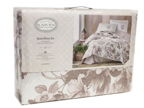 покрывало karven miarosa v2 kahve 180*240 из ткани Хлопок в категории С наволочками рисунок  фото 3