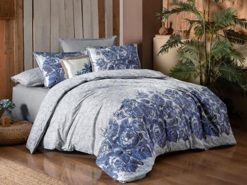 фото КПБ Sarev ELFIDA MAVI/V2 1,5 спальное Цветы артикул N294 ELFIDA MAVI/V2
