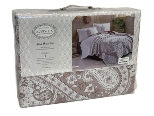 покрывало karven azka v2 kahve 180*240 из ткани Хлопок в категории С наволочками рисунок  фото 3