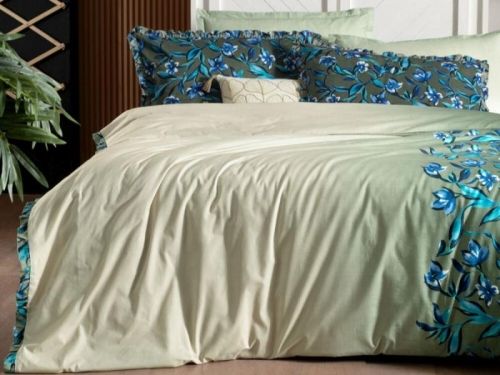 фото КПБ Sarev AYDER v1/Yesil Евро Цветы артикул N389 AYDER v1/Yesil фото 2