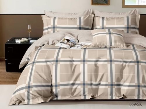 фото КПБ Cleo Satin de Luxe 15/869-SK 1,5 спальное Клетка/Квадрат артикул 15/869-SK