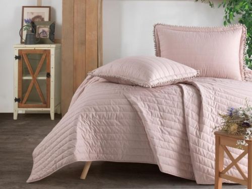 покрывало karven pedra v3 pudra 180*240 из ткани Хлопок в категории С наволочками рисунок 