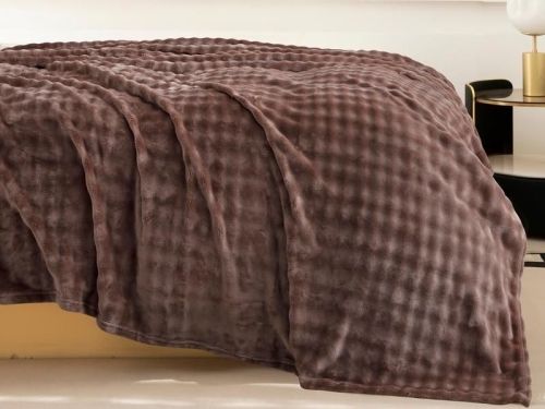 плед karven solid bubble v2/dark brown 150*200 из ткани Велсофт в категории  рисунок  фото 2