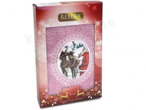 полотенце rebeka новый год 50*90 hs1710 v4 a.murdum/лиловый из ткани Хлопок-махра в категории Лицевые рисунок 