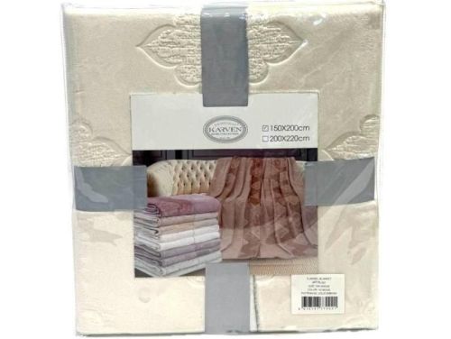 плед karven solid emboss v2/beige 200*220 из ткани Велсофт в категории  рисунок  фото 5