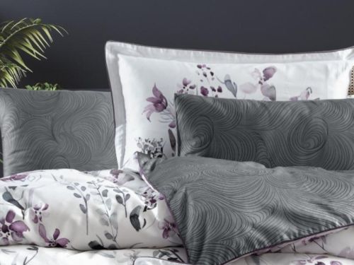 фото КПБ Karven DELCINA Grey Евро 4 наволочки Цветы артикул N359 DELCINA GREY фото 2