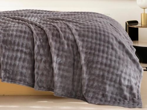 плед karven solid bubble v3/grey 200*220 из ткани Велсофт в категории  рисунок  фото 2