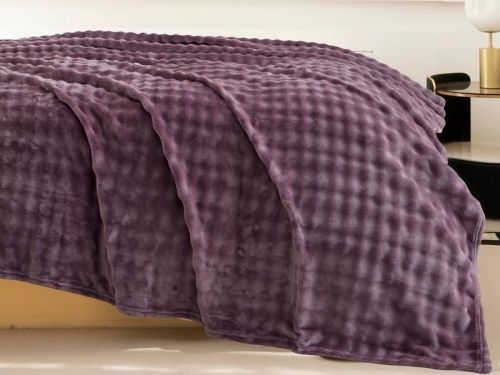 плед karven solid bubble v1/purple 150*200 из ткани Велсофт в категории  рисунок  фото 2