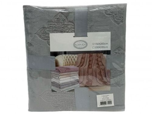 плед karven solid emboss v4/grey 200*220 из ткани Велсофт в категории  рисунок  фото 6