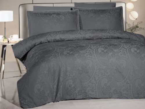 фото КПБ Karven TRACY STEEL GREY Евро 4 наволочки  артикул N359 TRACY STEEL GREY