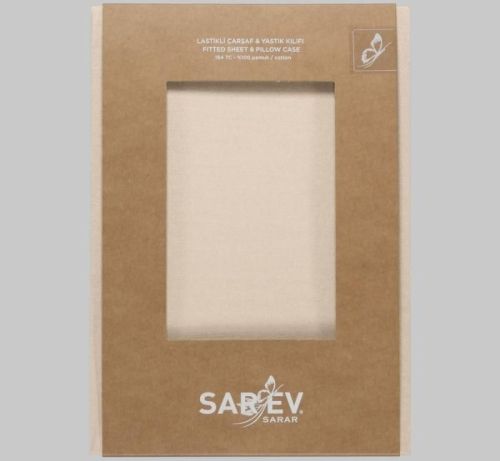 простыня sarev на резинке+2 наволочки 200*200+40см v3/krem из ткани Поплин в категории  рисунок  фото 3