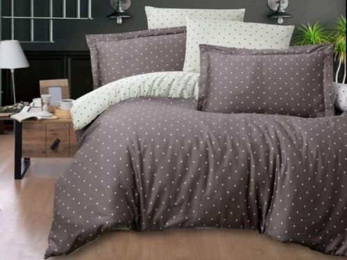 фото КПБ Karven Point Brown 1,5 спальное Горох/Круги артикул N020 POINT BROWN