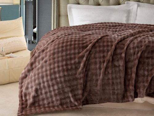 плед karven solid bubble v2/dark brown 200*220 из ткани Велсофт в категории  рисунок 